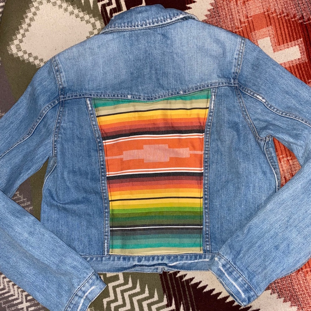 Serape back Jean Jacket